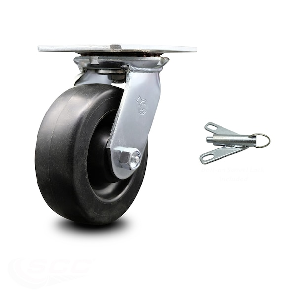 6 Inch Heavy Duty Polyolefin Caster with Ball Bearing and Swivel Lock SCC
